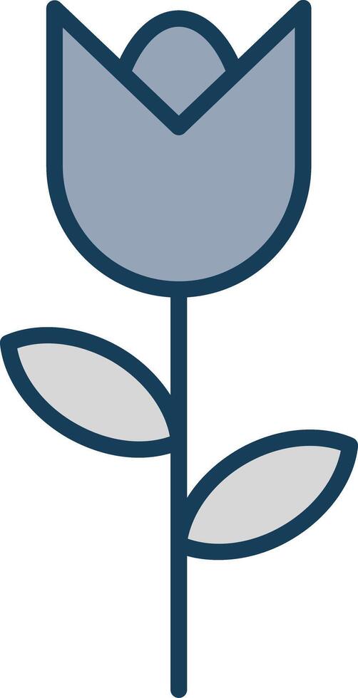 Tulip Line Filled Grey Icon vector