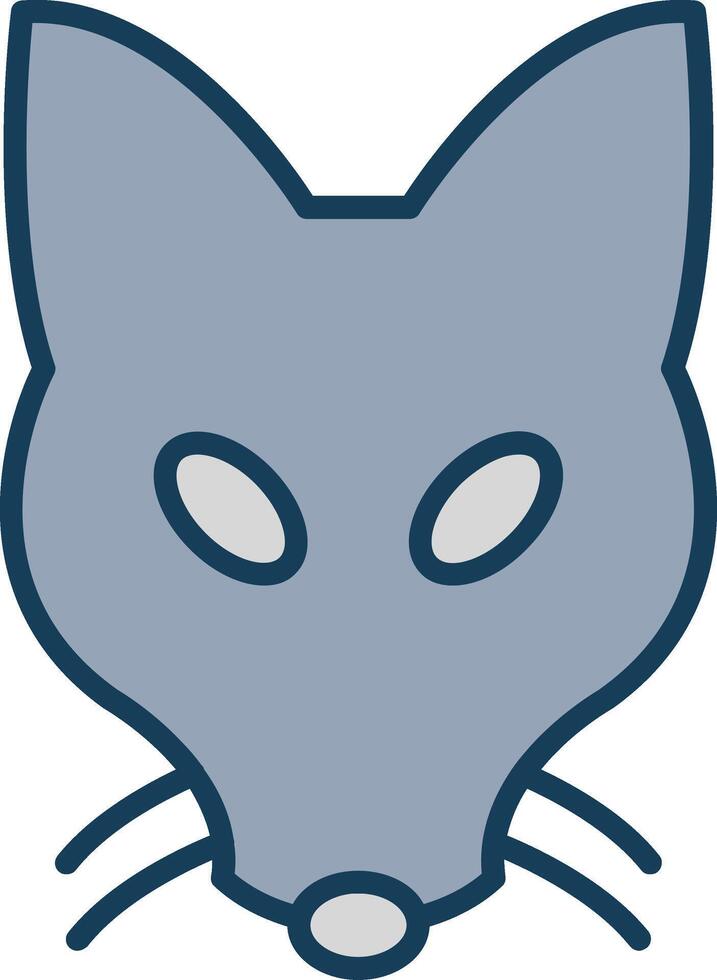 Fox Line Filled Grey Icon vector