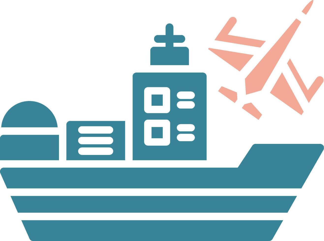 Ship Glyph Two Color Icon vector