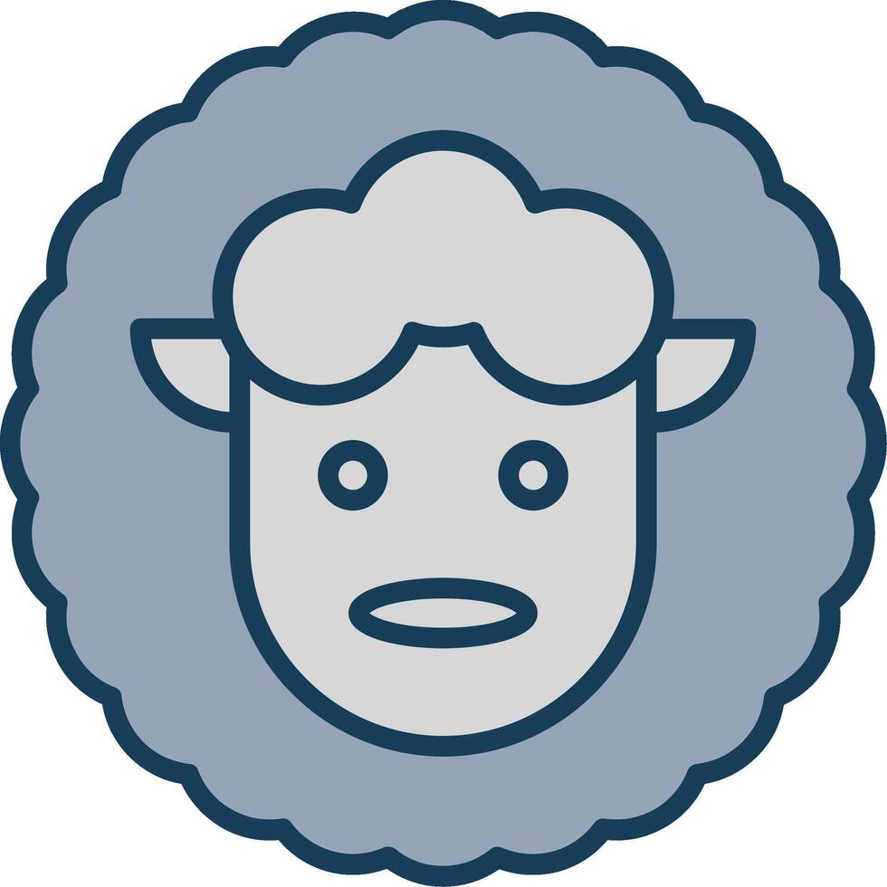 Sheep Line Filled Grey Icon vector