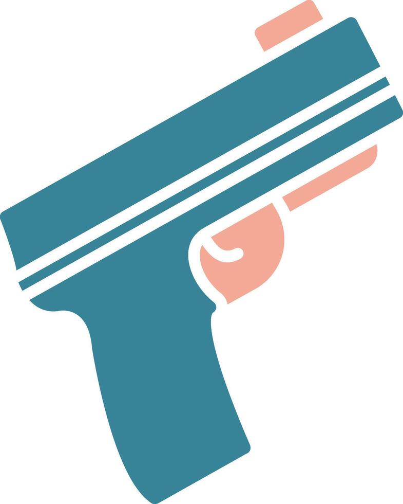 Pistol Glyph Two Color Icon vector