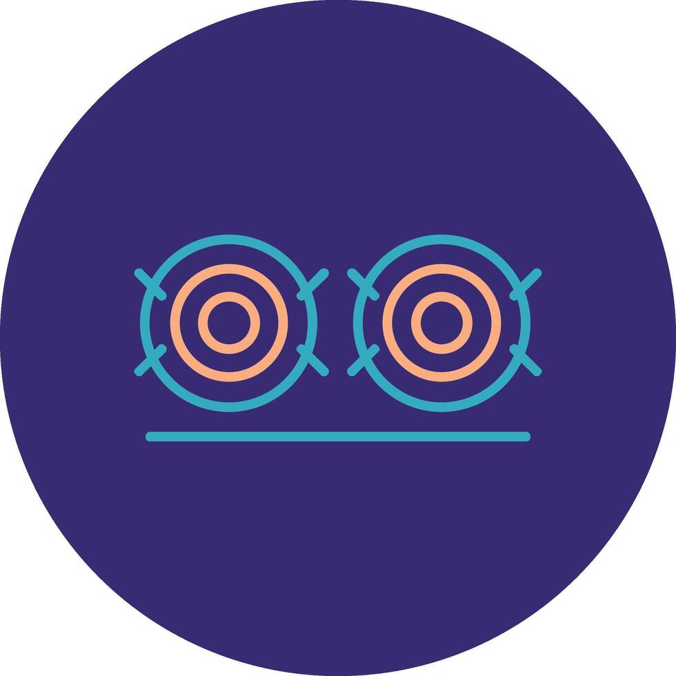 Hay Bale Line Two Color Circle Icon vector
