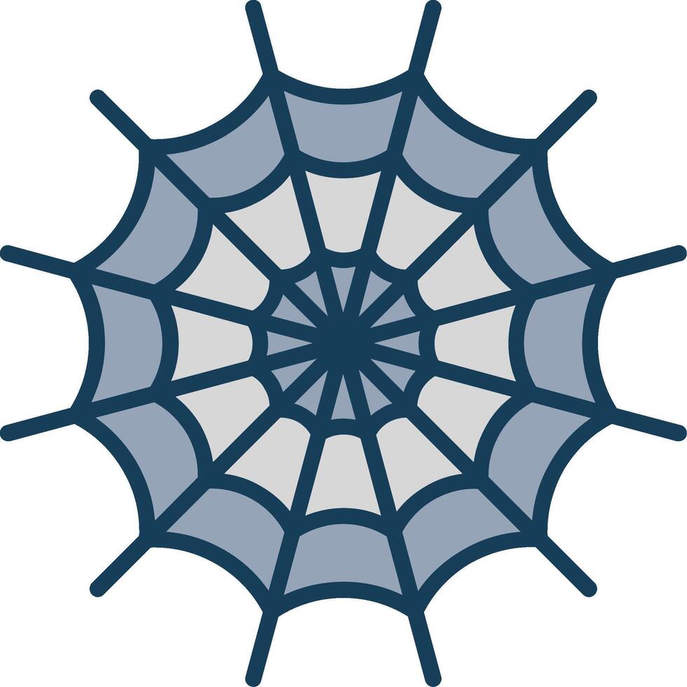 Spider Web Line Filled Grey Icon vector