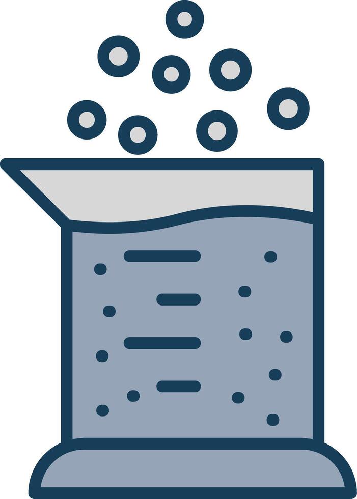 Beaker Line Filled Grey Icon vector