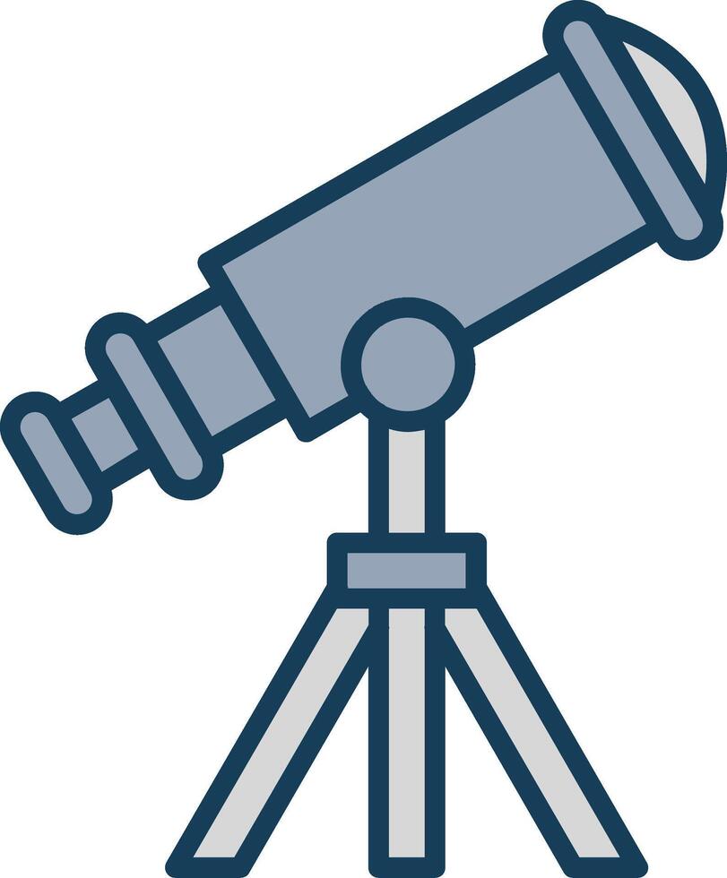 Telescope Line Filled Grey Icon vector