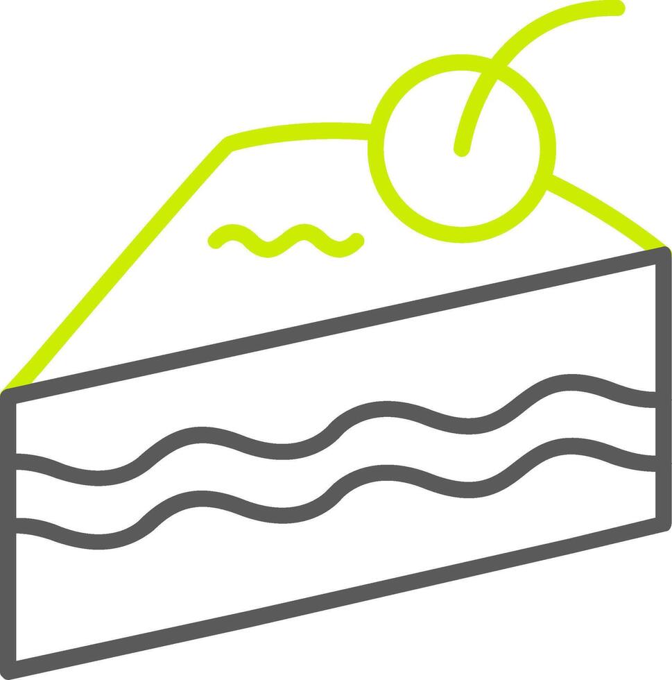 Cake Slice Line Two Color Icon vector