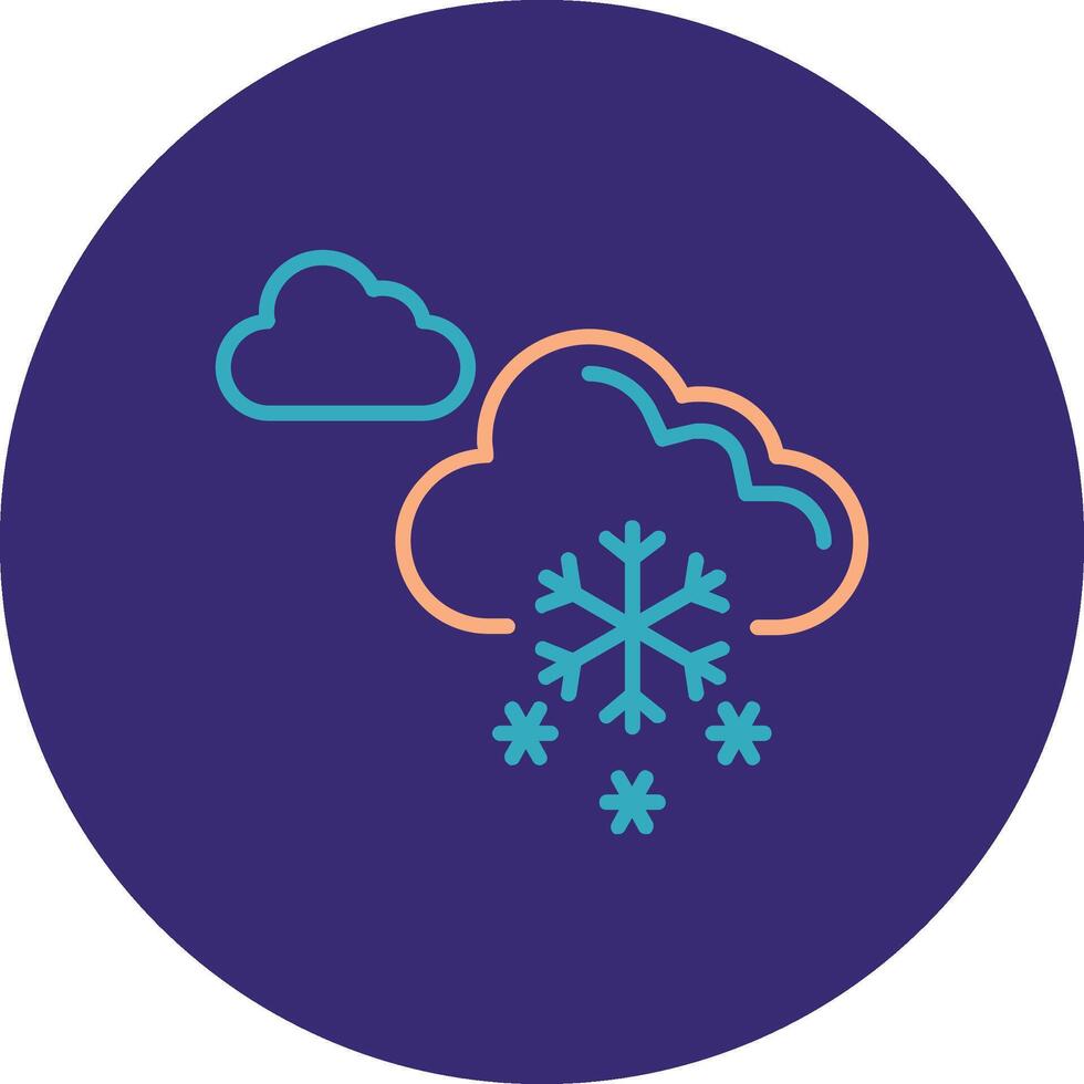 nevando línea dos color circulo icono vector