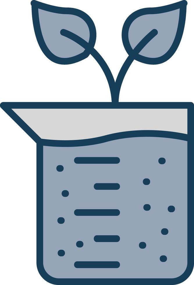 Beaker Line Filled Grey Icon vector