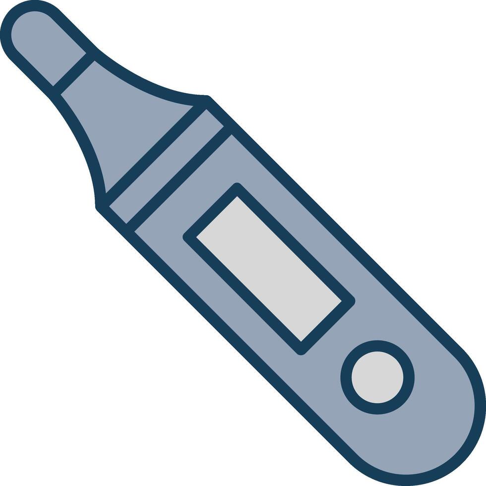 Thermometer Line Filled Grey Icon vector