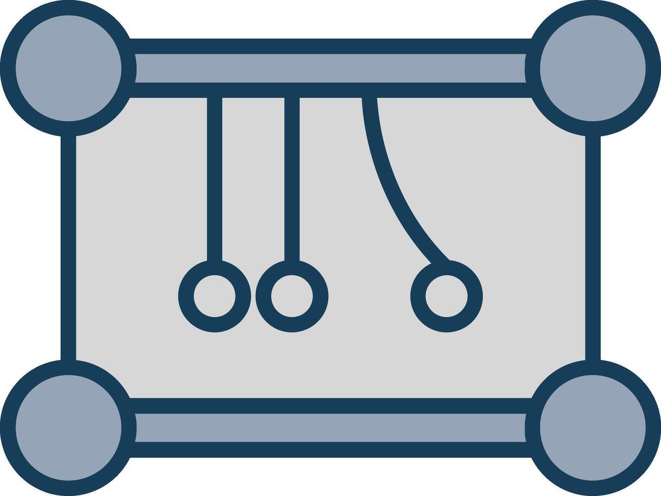Newtons Cradle Line Filled Grey Icon vector