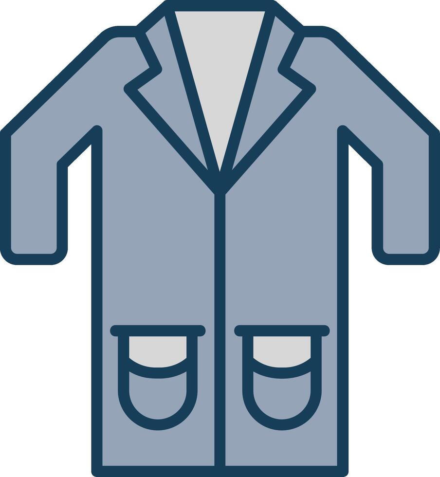 Lab Coat Line Filled Grey Icon vector