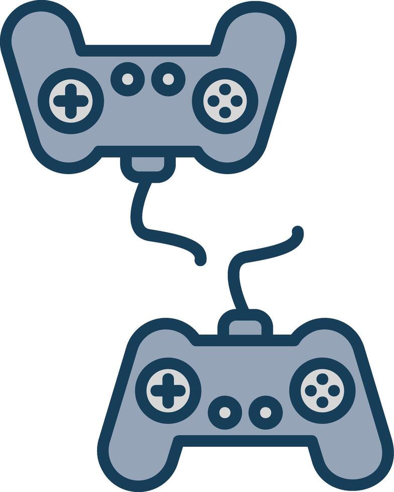 Player Versus Player Line Filled Grey Icon vector
