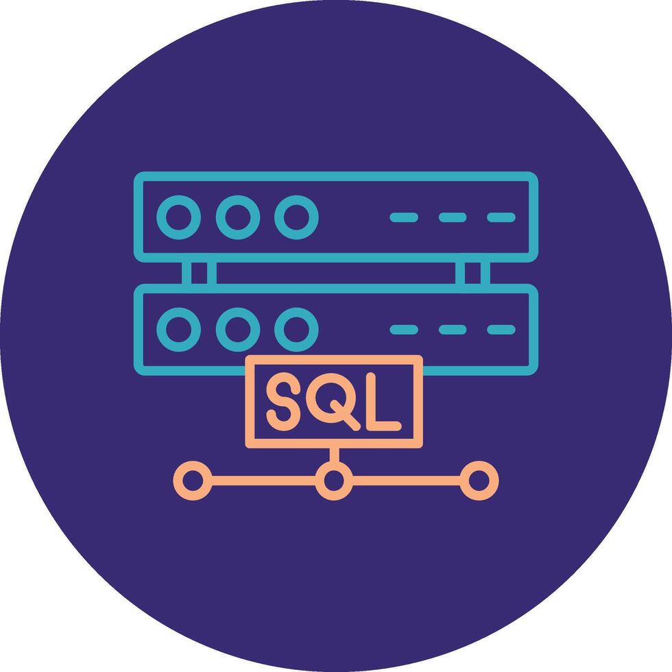 Sql Line Two Color Circle Icon vector