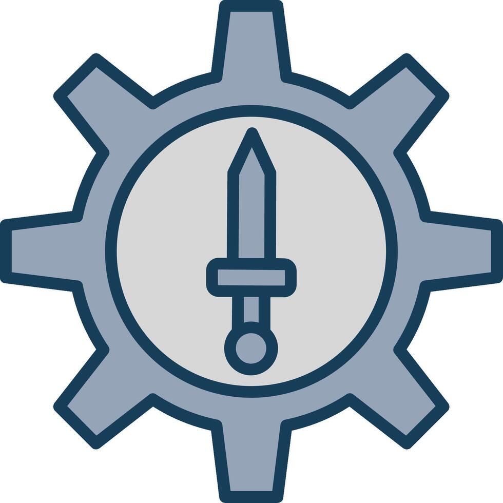 Attack Line Filled Grey Icon vector