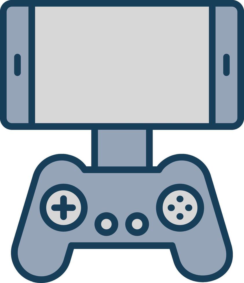 Mobile Game Line Filled Grey Icon vector
