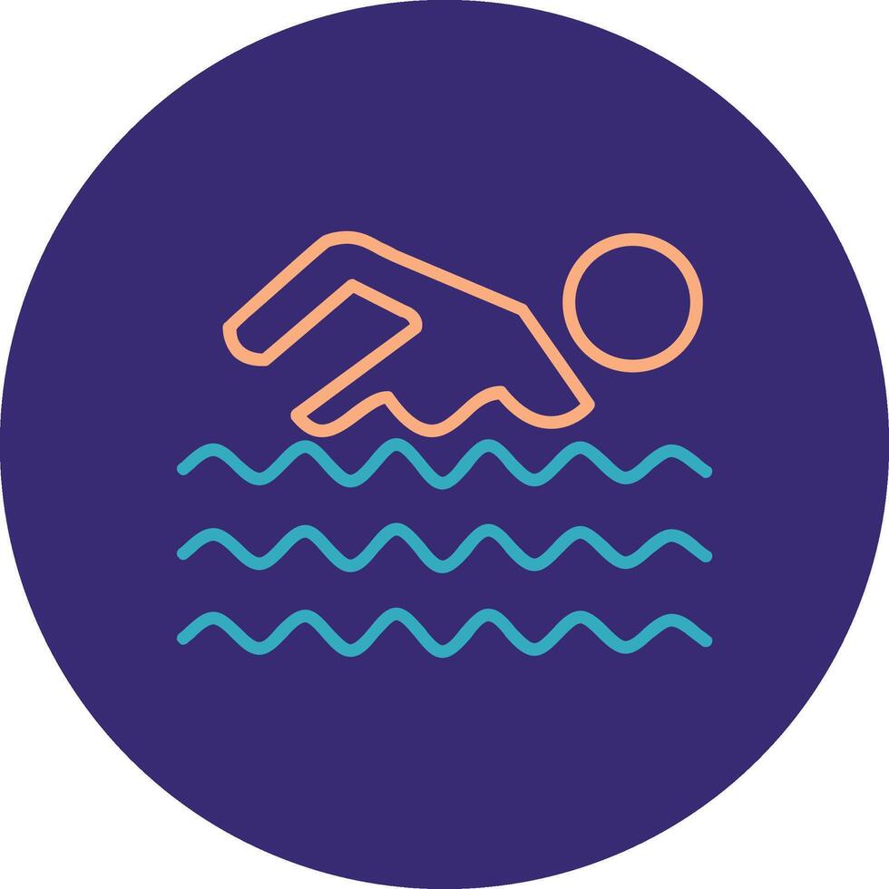 Swimming Line Two Color Circle Icon vector