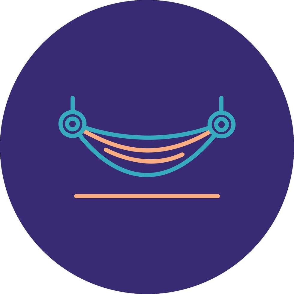 Hammock Line Two Color Circle Icon vector