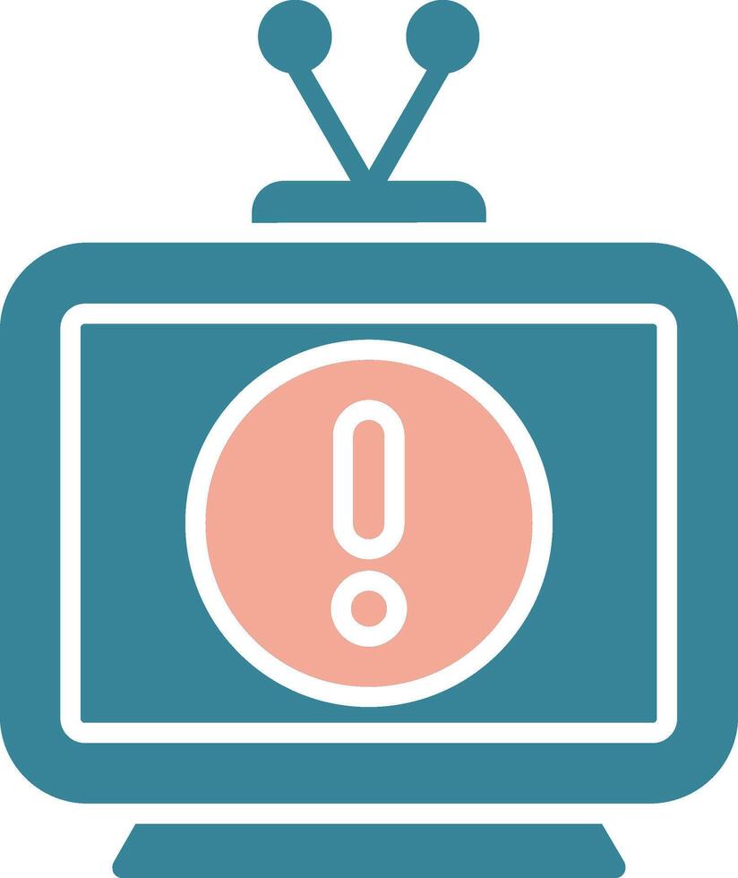 icono de dos colores de glifo de televisión vector