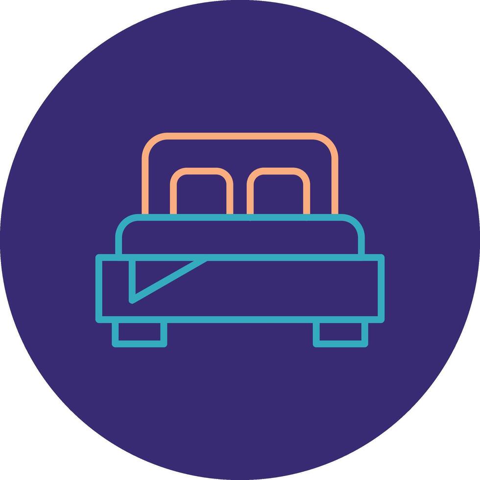 Bedroom Line Two Color Circle Icon vector