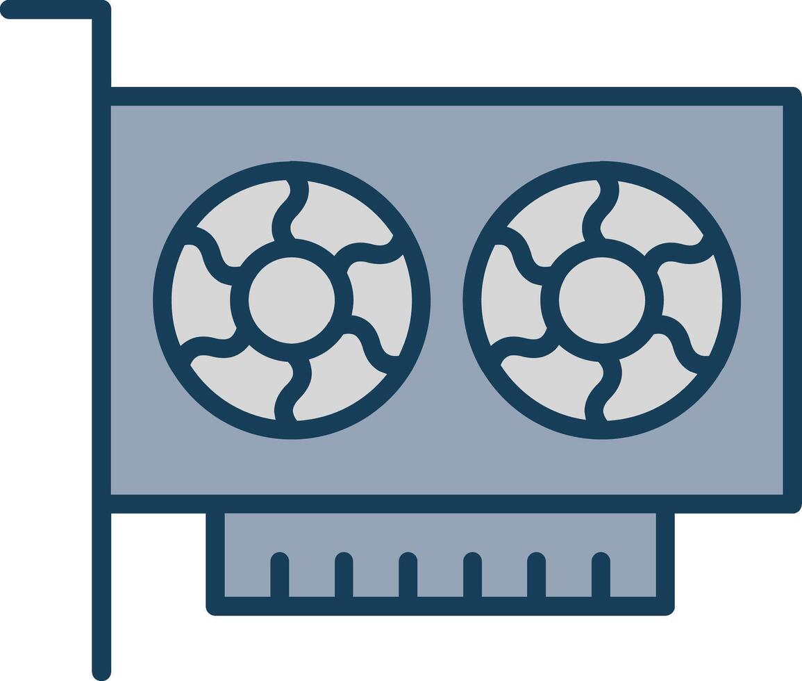Gpu Line Filled Grey Icon vector