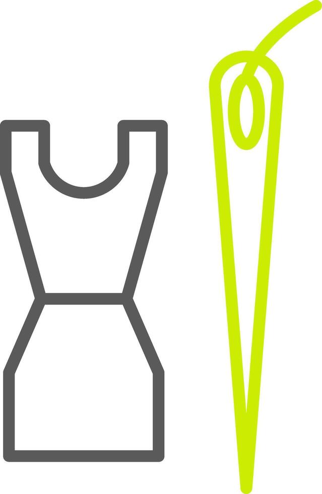 Dressmaking Line Two Color Icon vector