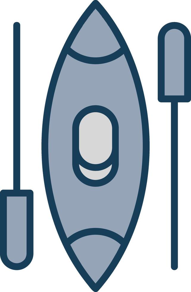 Canoe Line Filled Grey Icon vector