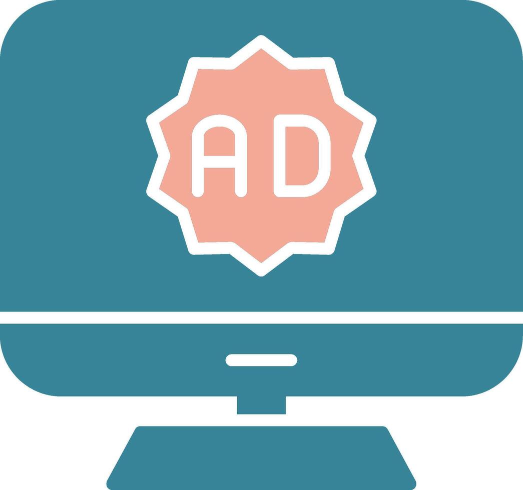 Computer Glyph Two Color Icon vector