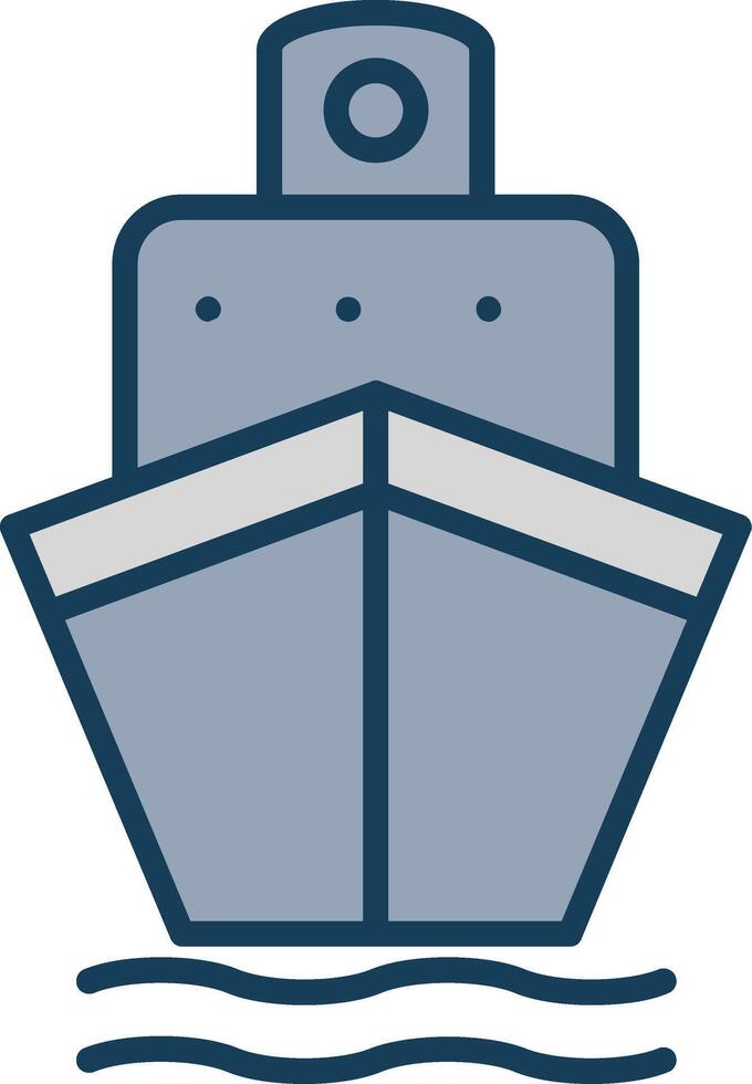 Boat Line Filled Grey Icon vector