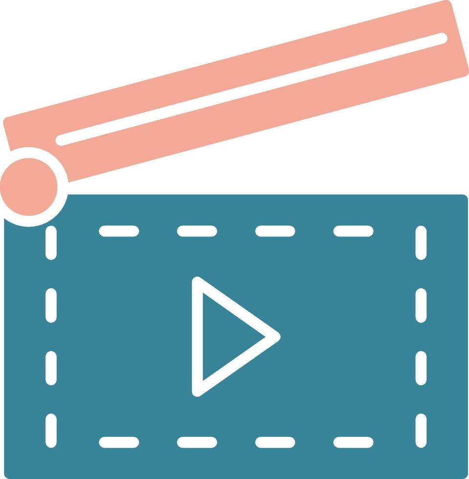 Clapperboard Glyph Two Color Icon vector