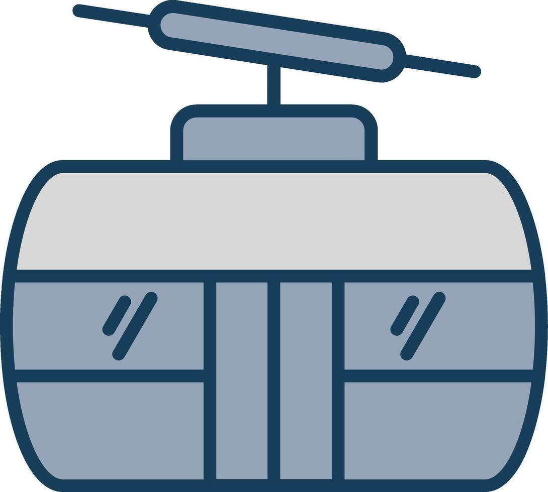 Cableway Line Filled Grey Icon vector