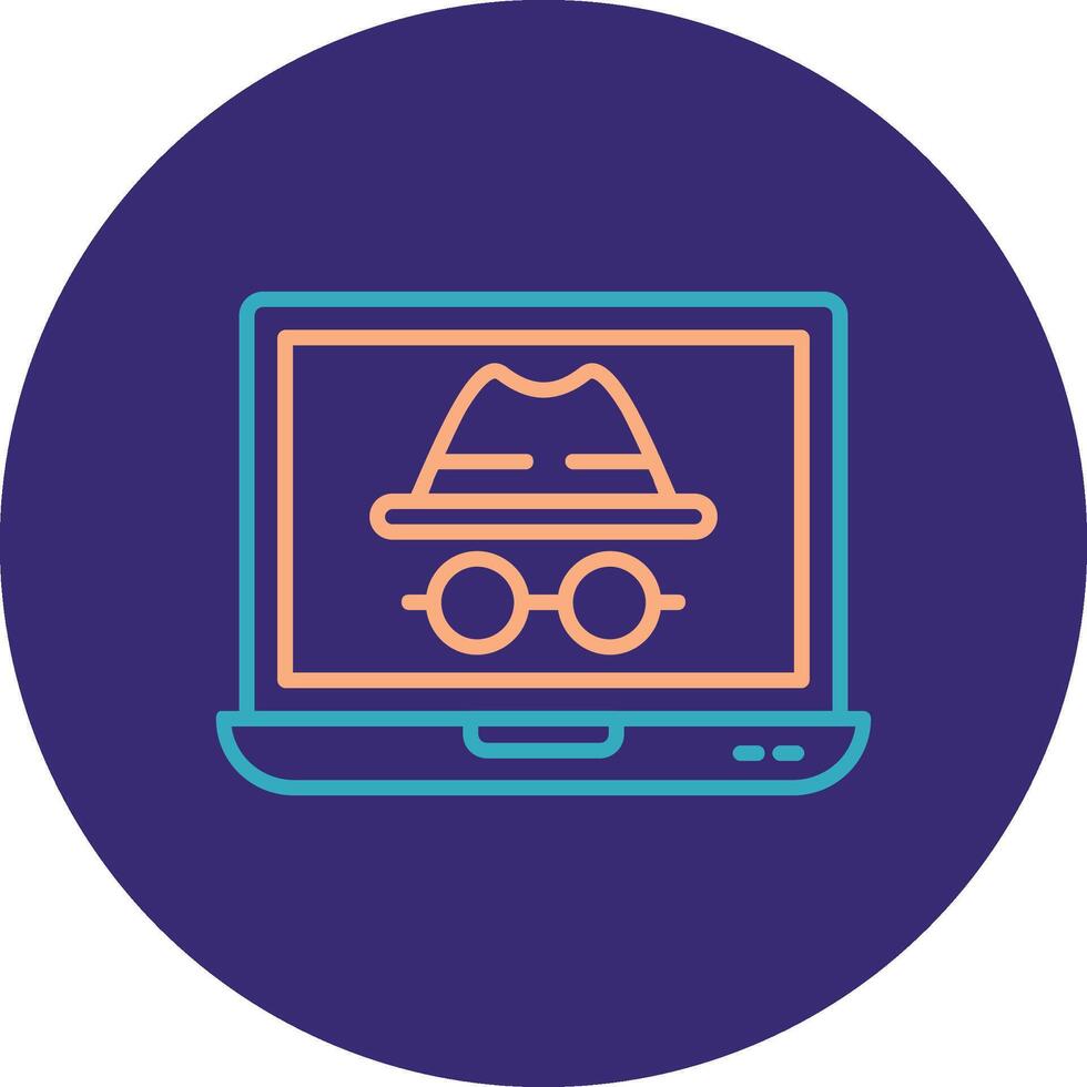 Incognito Line Two Color Circle Icon vector