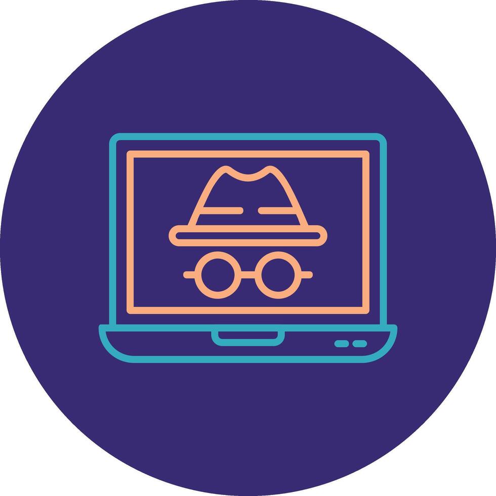 Incognito Line Two Color Circle Icon vector