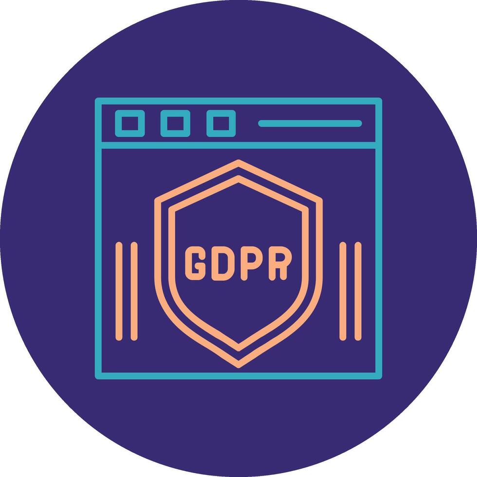 Gdpr Line Two Color Circle Icon vector