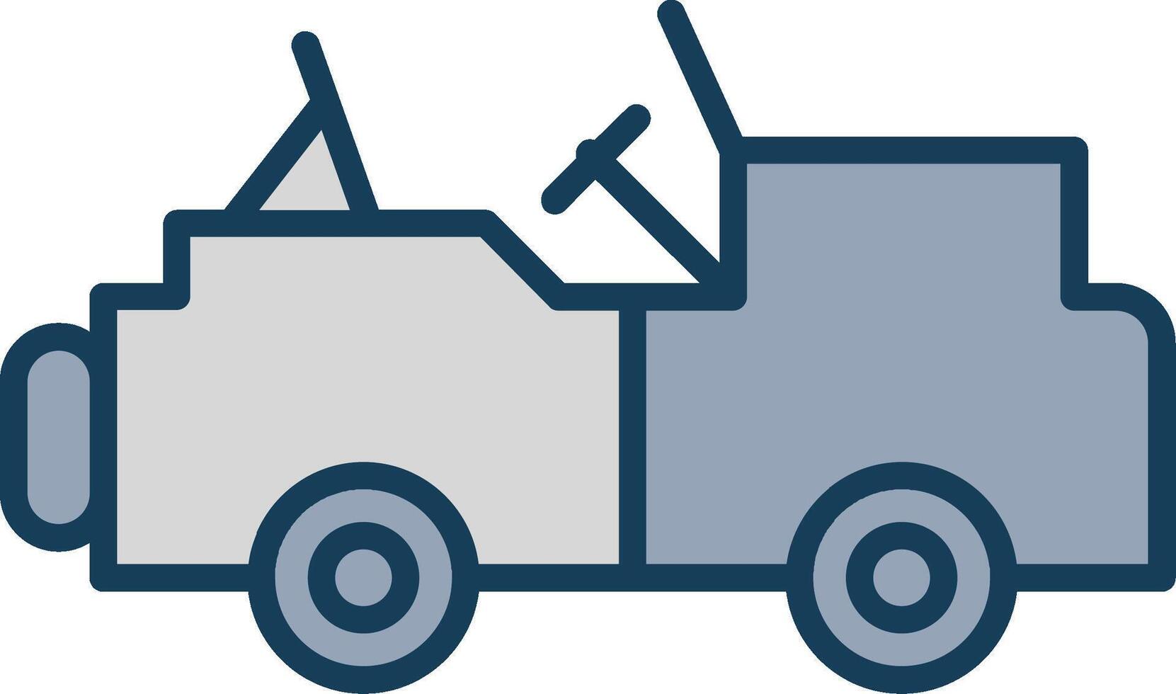 Jeep Line Filled Grey Icon vector