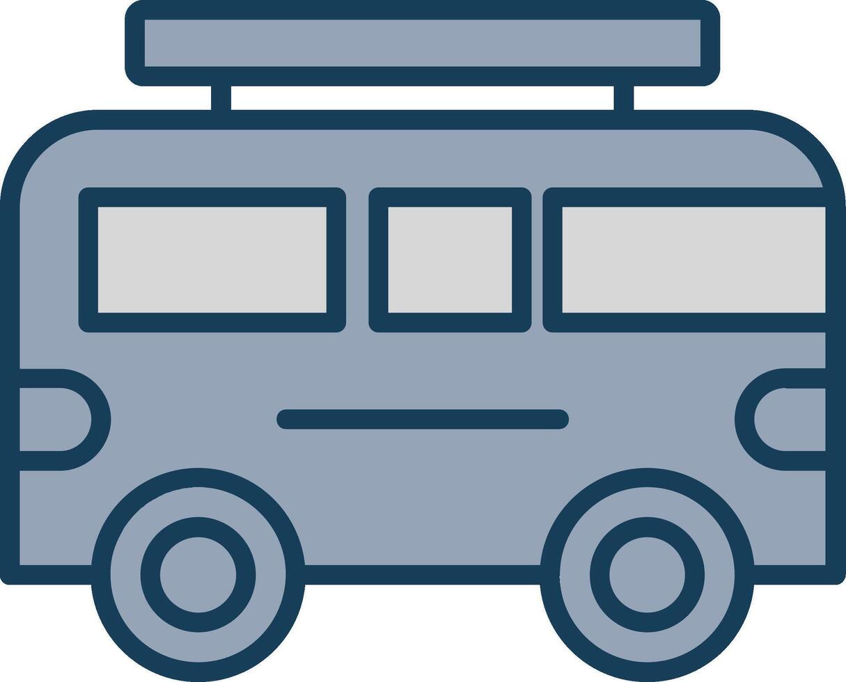 Camper Line Filled Grey Icon vector