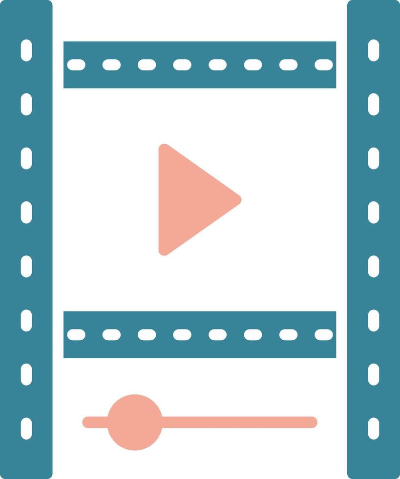 Reel Glyph Two Color Icon vector