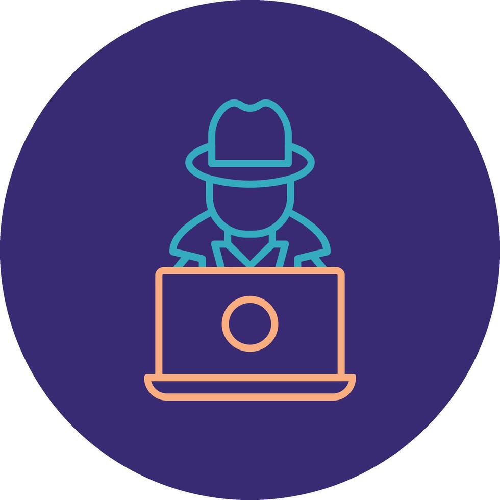Hacker Line Two Color Circle Icon vector