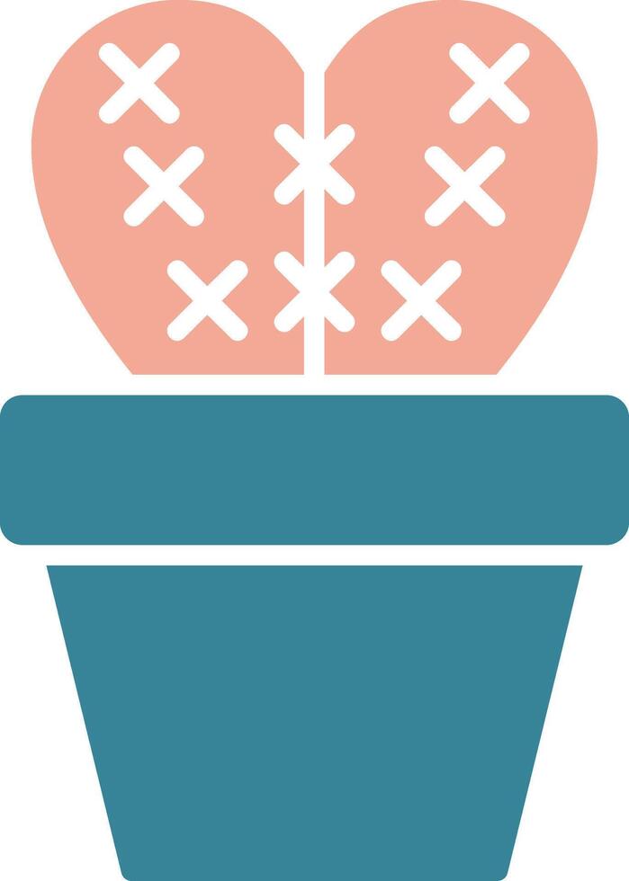 Cactus Glyph Two Color Icon vector