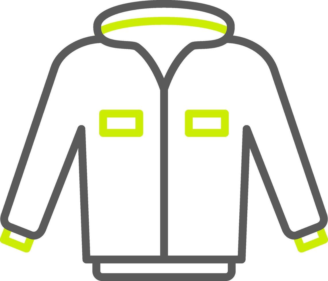 línea de chaqueta icono de dos colores vector