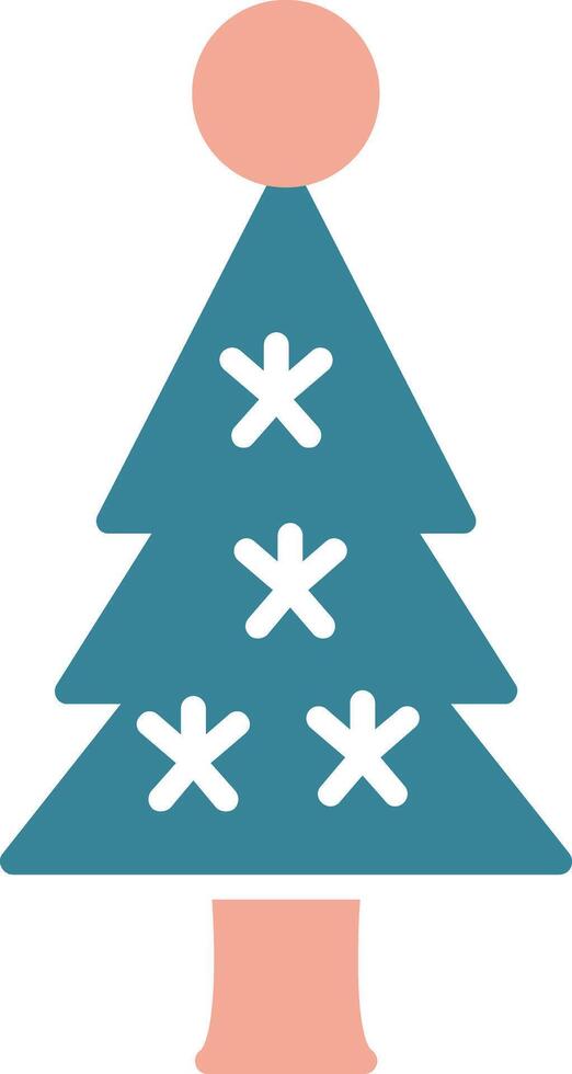 Christmas Tree Glyph Two Color Icon vector
