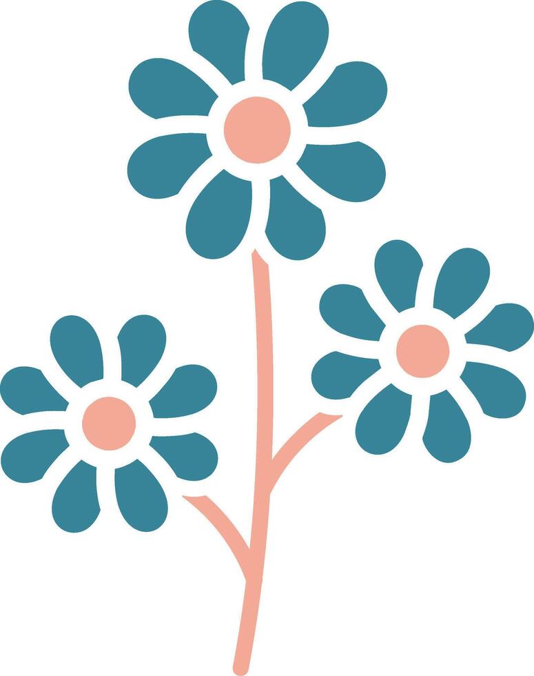 Flower Glyph Two Color Icon vector