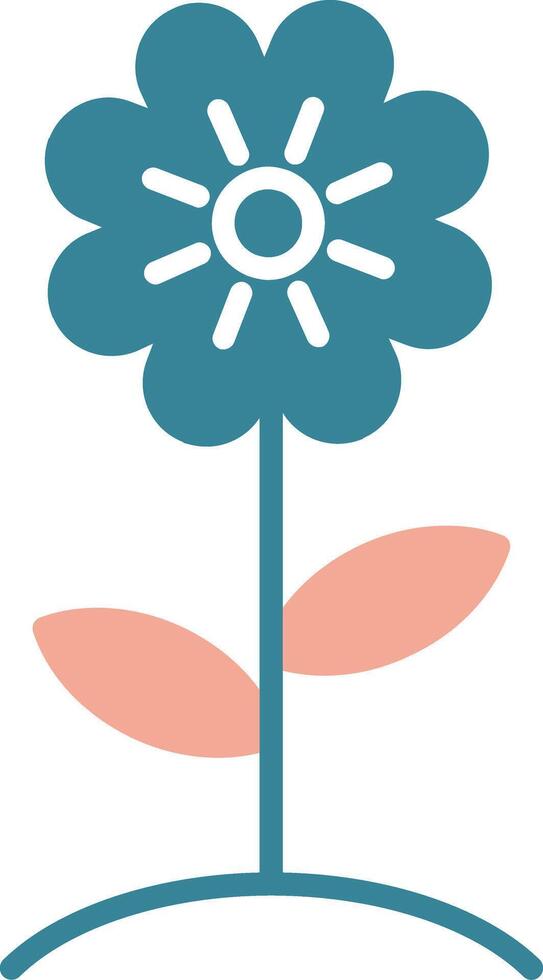 Flower Glyph Two Color Icon vector