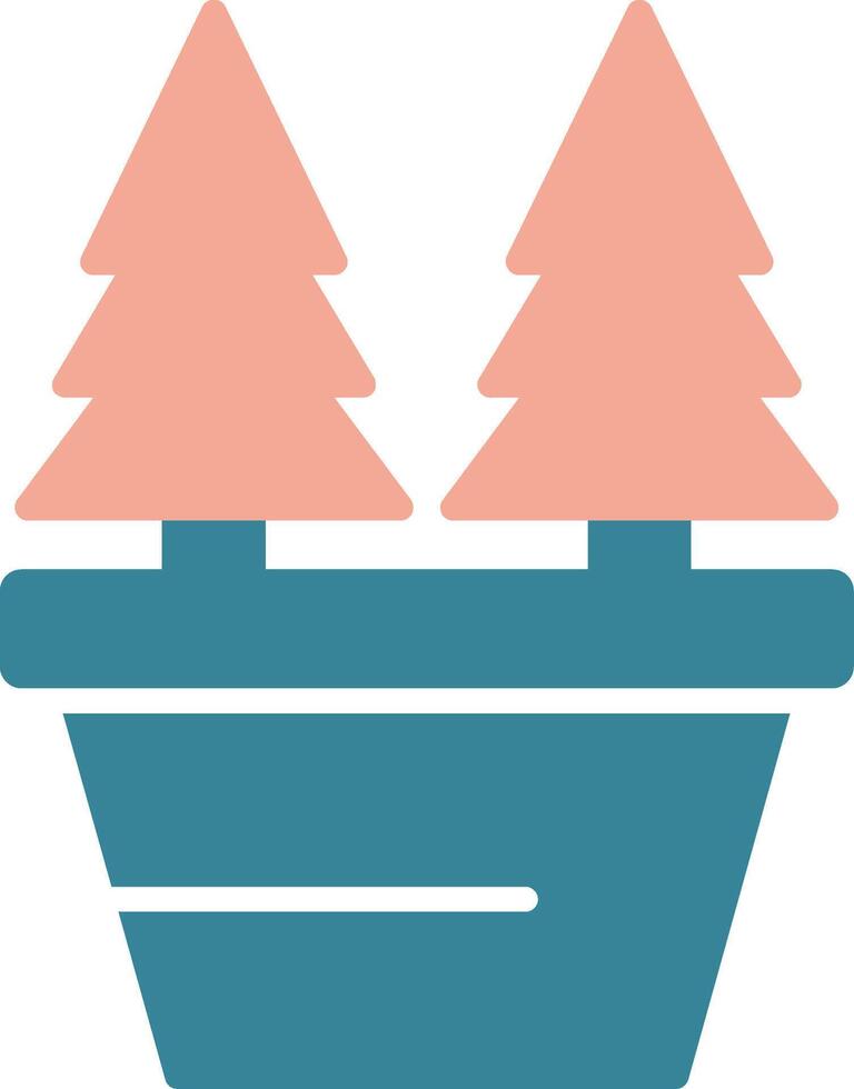 Christmas Trees Glyph Two Color Icon vector