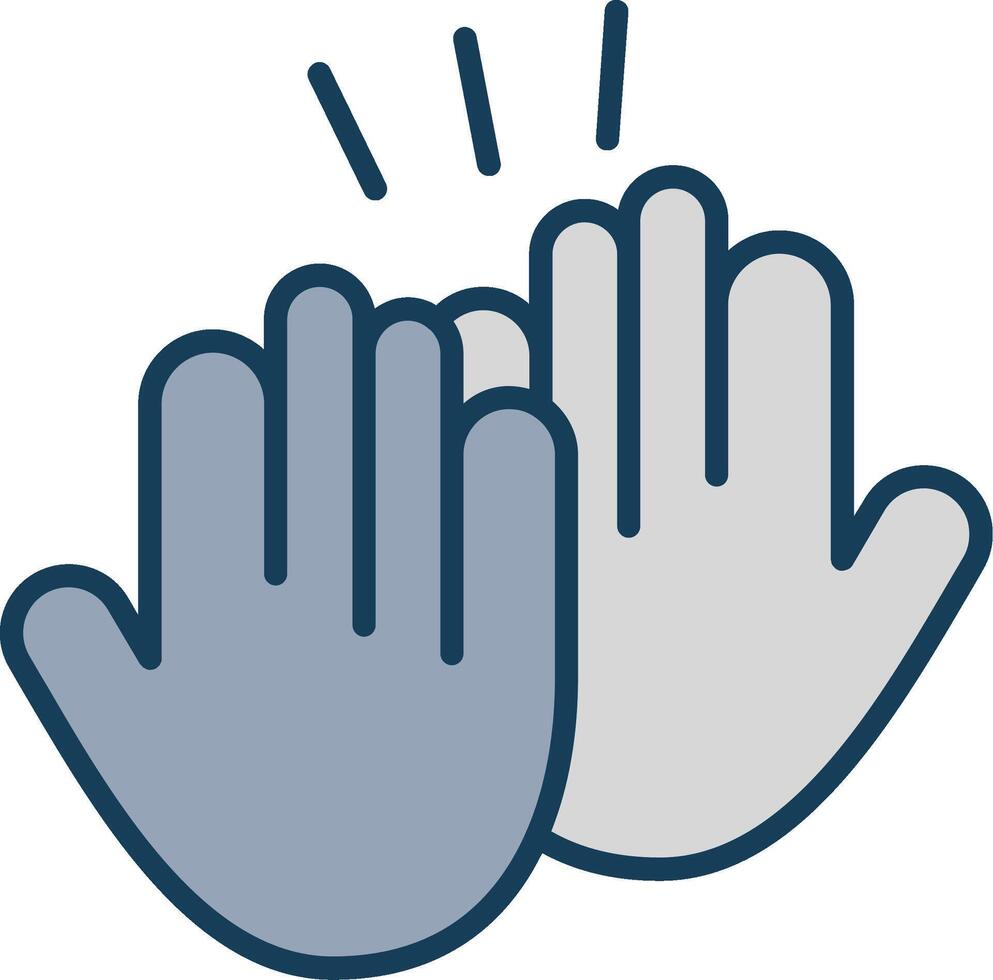 High Five Line Filled Grey Icon vector