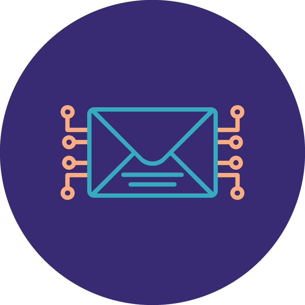 Mail Line Two Color Circle Icon vector