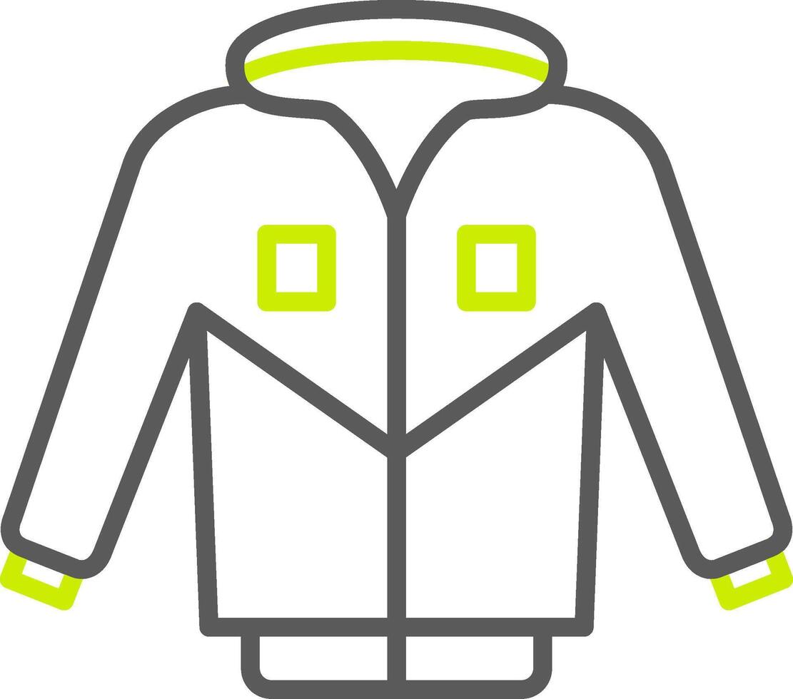 línea de chaqueta icono de dos colores vector