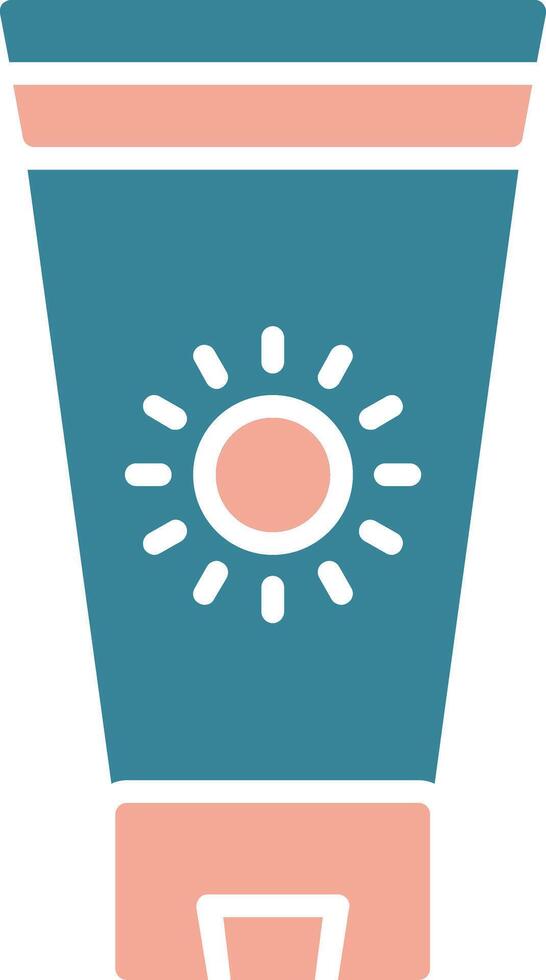 Sunblock Cream Glyph Two Color Icon vector