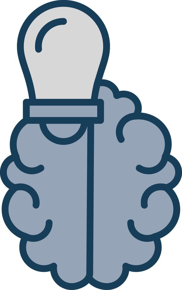 Intelligence Line Filled Grey Icon vector