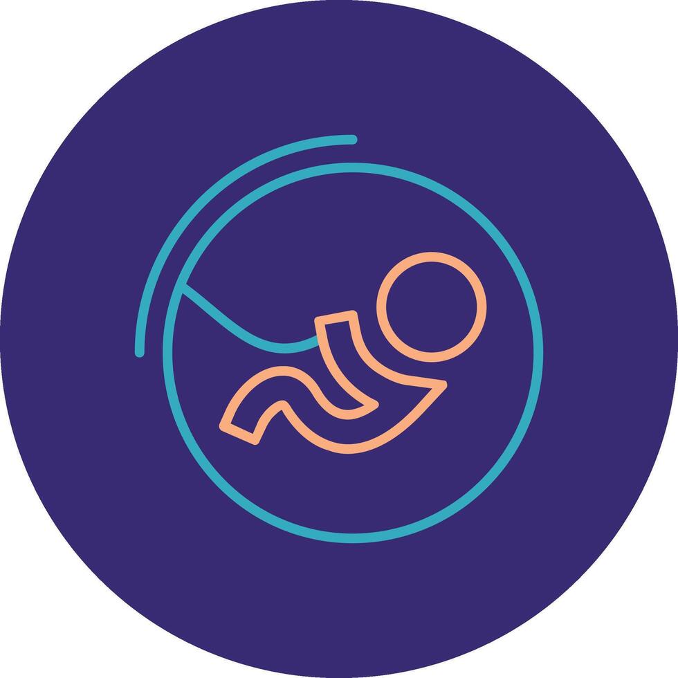 Fetus Line Two Color Circle Icon vector