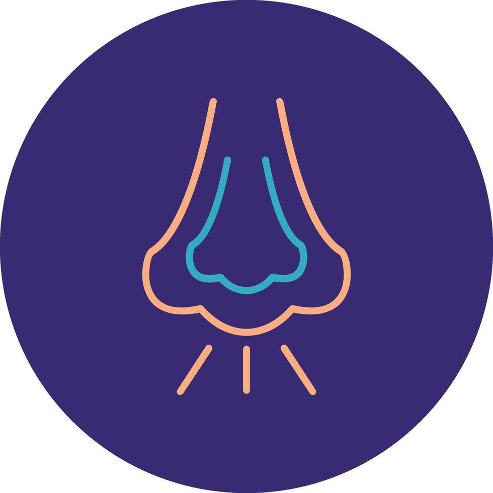 Rhinology Line Two Color Circle Icon vector